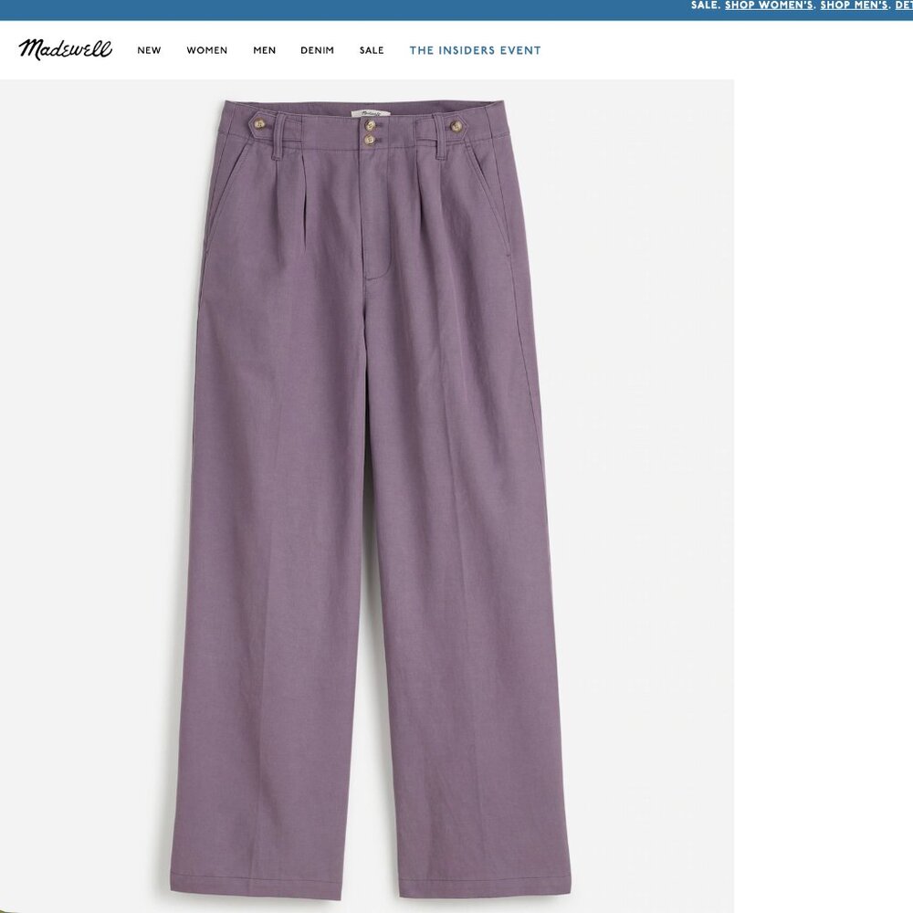 NWT Madewell The Petite Harlow Wide-Leg Pant